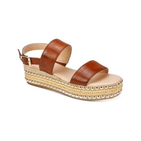 SEVEN DIALS Shoes - SEVEN DIALS Womens Cognac Brown 1-1/2" Platform Berenice Wedge Shoes 8 M